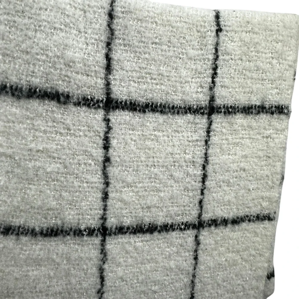 NWT A New‎ Day Womens Plaid Sweater Wrap Drape Scarf Black and White 14x43